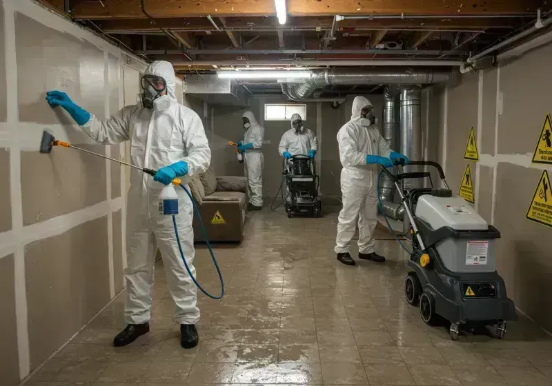 Basement Moisture Removal and Structural Drying process in Kenneth City, FL